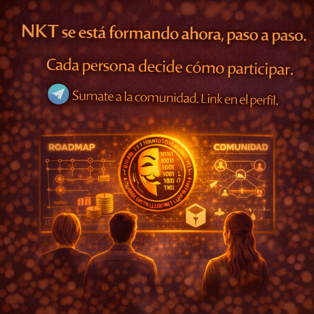 NakamotoNKT7's tweet photo. NKT SE CONSTRUYE PASO A PASO
No hay apuro ni promesas vacías.
Cada persona decide cómo participar, aprender y avanzar a su ritmo.
Así se forma una comunidad sólida desde el inicio.
#NKT #ComunidadCripto #EducaciónCripto #ProyectoEnConstrucción https://t.co/tfkGSrAT93