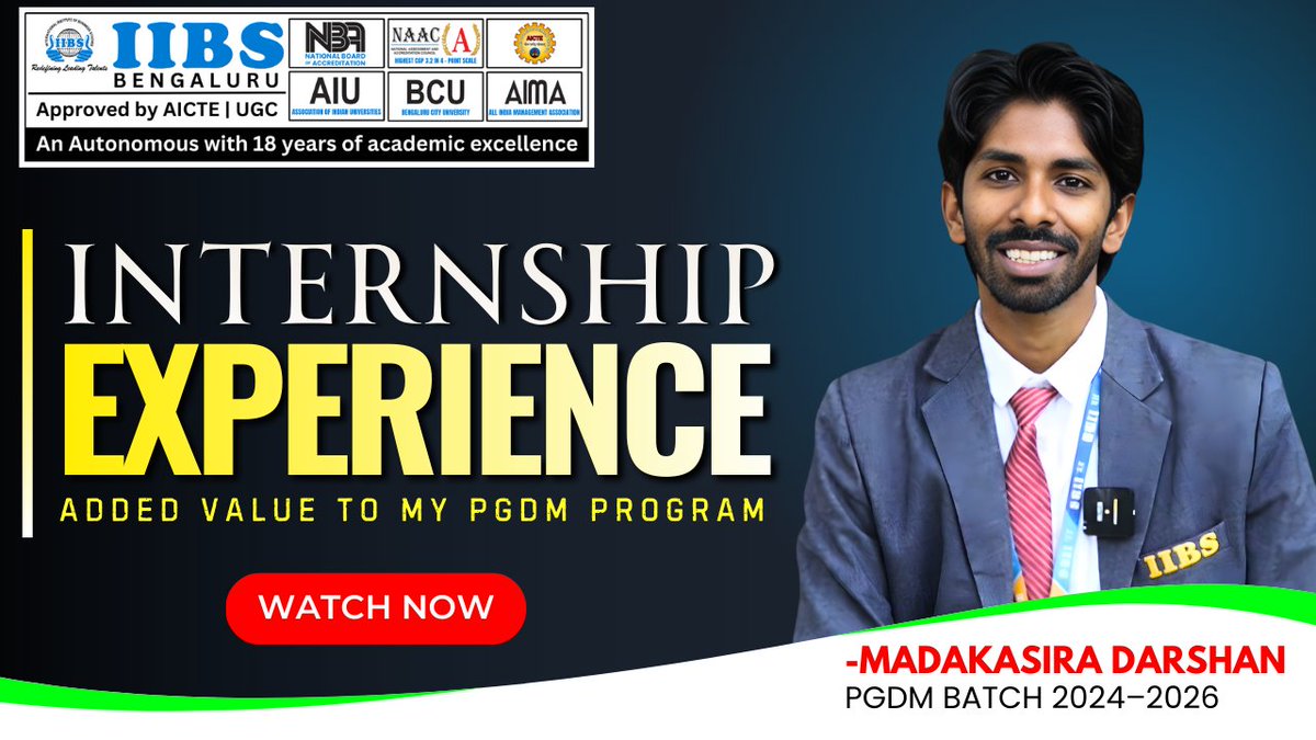 iibsonline's tweet image. A PGDM Internship Experience | MADAKASIRA DARSHAN PGDM Batch 2024-26 | IIBS Bengaluru youtu.be/Bf0UQLMXVnM

This internship gave me real-world exposure, strengthened my #practicalskills, and helped me align my learning with my long-term #careergoals. 

#PGDM #SrionAgricos