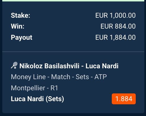 Nardi ML, published 1.88 odds with around 2k limits. Closing 1.66. 

You cant win in Pinnacle, they said. 🥱