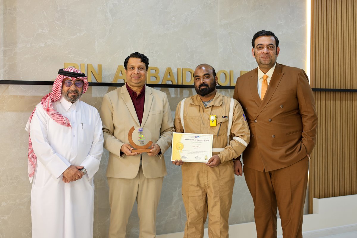 te_binarbaid's tweet photo. Bin Arbaid Transportation &amp; Equipment has received the Summer of Safety Award 2025 from Qatar Chemical Company Ltd. (Q-Chem) for maintaining disciplined safety practices during the toughest months of the year.

#BinArbaid #TransportationAndEquipment #SafetyFirst #Qatar https://t.co/2feidwSKwM