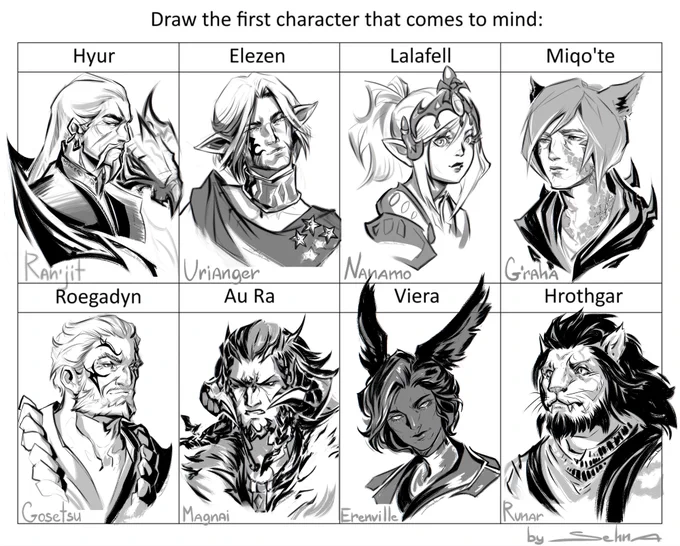 Yay, I did it! ✨
Such a cool challenge, I should draw fanart more often. 🖋️

#FFXIV #FFXIVART 