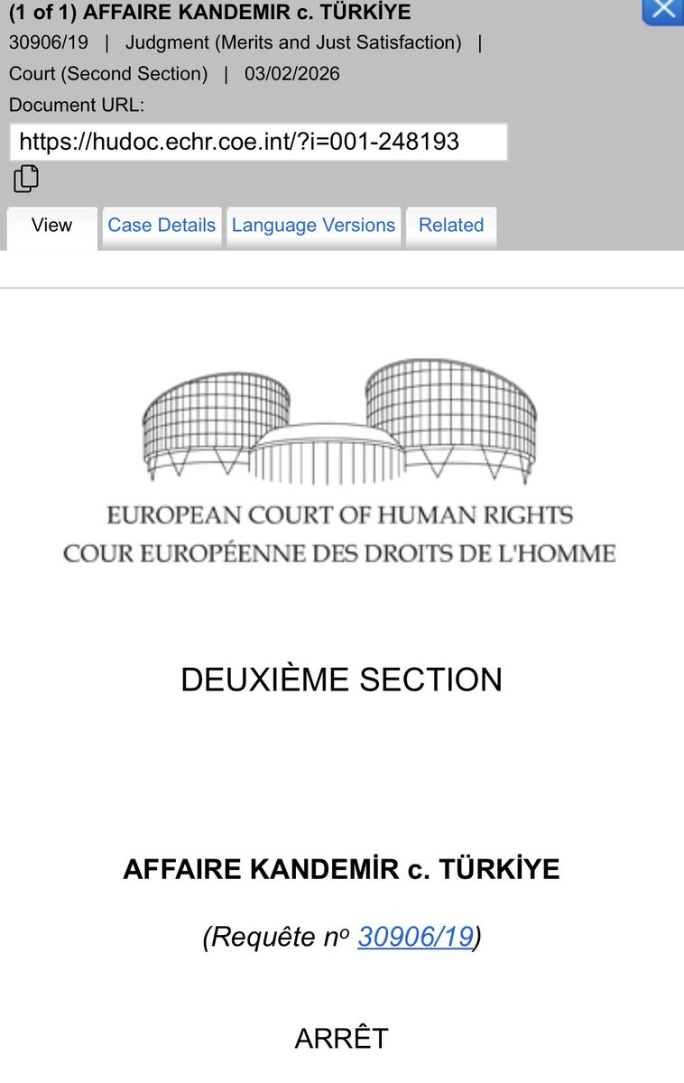 <a href="/KararHaber/">Karar Haber</a> AİHM, daha dün KHK ile ihraçların hukuksuzluğuna ilişkin yeni bir karar daha verdi (Kandemir kararı).
Artık bu travmaya da siyaset aktörleri tarafından bir çözüm bulunmalı...

#KHK... 10. YIL !

<a href="/ECHR_CEDH/">ECHR CEDH</a>
<a href="/NumanKurtulmus/">Numan Kurtulmuş</a> <a href="/abdulhamitgul/">Abdulhamit Gül</a> <a href="/muratemirchp/">Murat Emir</a> <a href="/YildizFeti/">Feti Yıldız</a> <a href="/avbulentkaya/">BÜLENT KAYA</a>