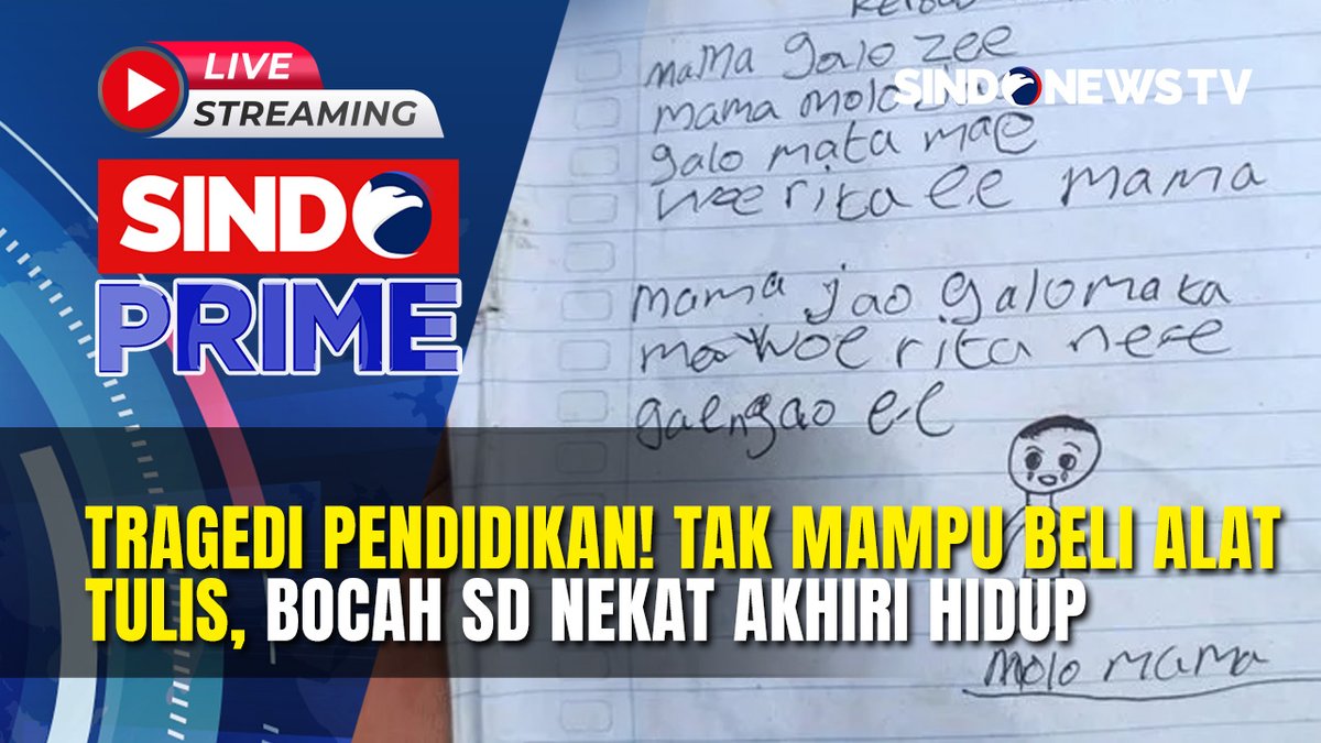 SINDOnews's tweet photo. 🔴LIVE Hilang Nyawa Akibat Tiada Pena | SINDO PRIME | 04 FEBRUARI 2026

https://t.co/mTjxoDvbqc

#NgadaNTT #tragedintt #duniapendidikan https://t.co/AgEc8o6dqz