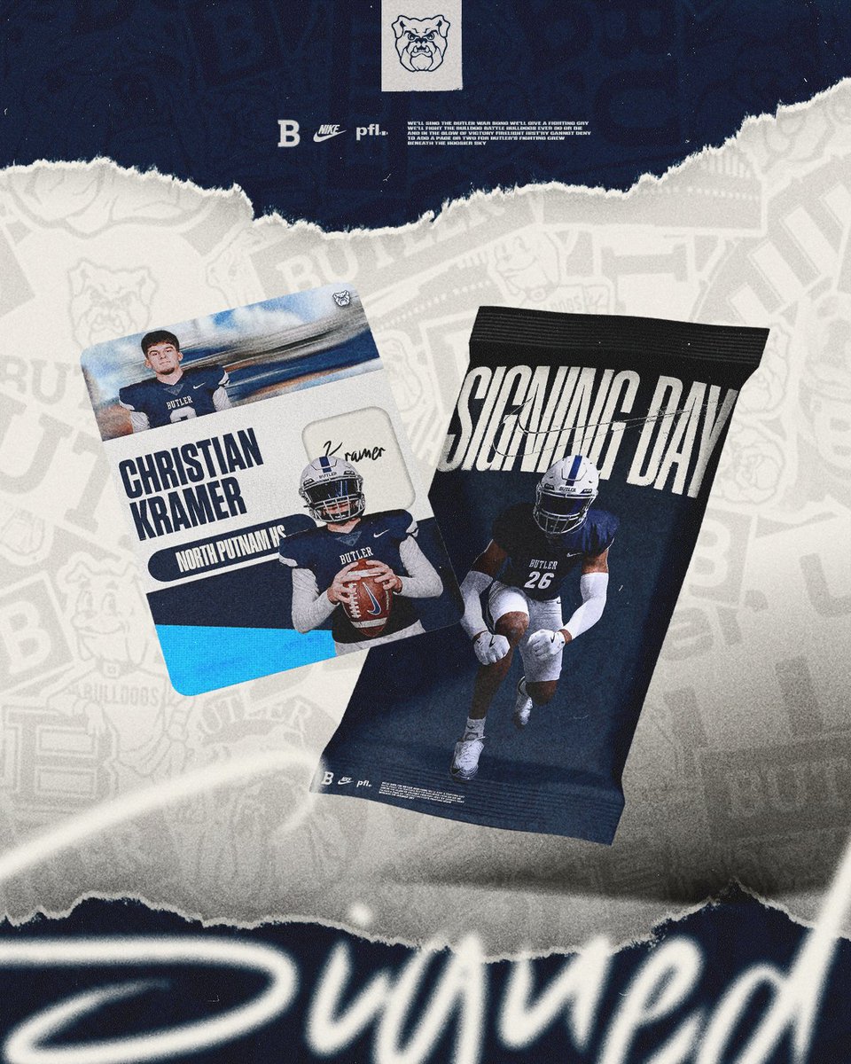 ButlerUFootball's tweet photo. Christian Kramer
Meet the newest Dawg
Welcome Christian Kramer to the Butler Football family!
🏈 Position: Quarterback
🏫 From: North Putnam HS (IN)
A dual-threat leader with the vision and arm to ignite the offense!
🔵⚪️ #NSD #ButlerFootball #DawgCheck #TheButlerWay https://t.co/rdS9uemMFB