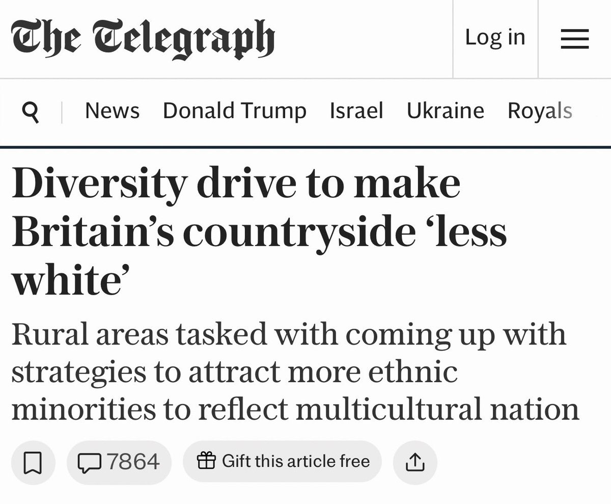 Nero's tweet image. Or else what? What punitive measures can the government possibly dream up that are worse than the countryside being poisoned by “diversity”?