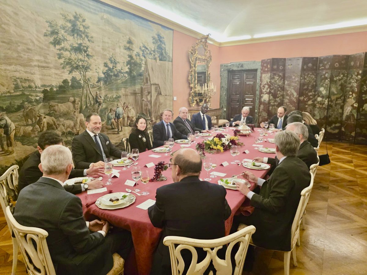 maamcor's tweet photo. Dîner d’au revoir en l’honneur de S.E.M. Martin Briens, Ambassadeur de France en Italie qui rejoint le Quai d’Orsay en qualité de Secrétaire général du Ministère de l’Europe et des Affaires étrangères à partir du 9 février 2026. Plein succès cher ami. Buona fortuna. https://t.co/5VNTiTvnTn