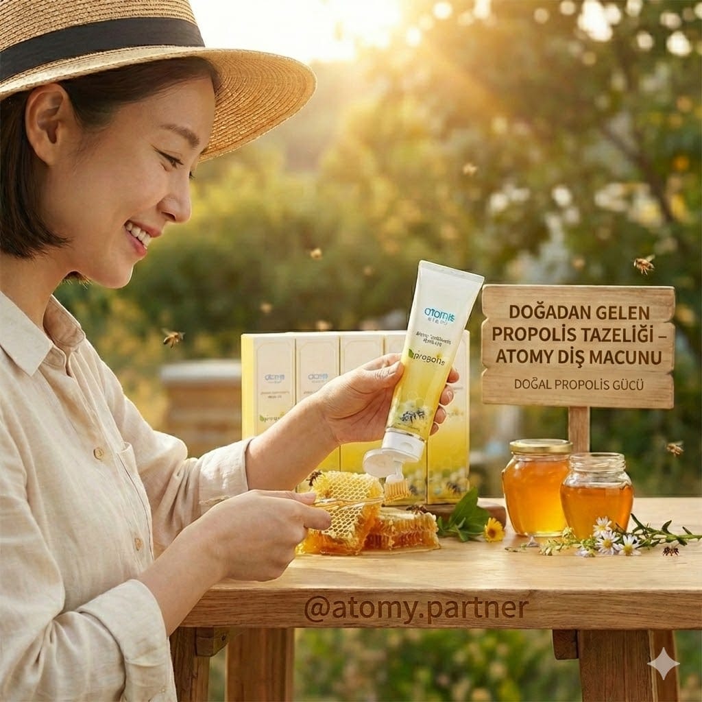 Atomy Diş Macunu,
plak temizliği,
diş taşı oluşumunu önleme
ve çürüklere karşı koruma gibi
temel bakımı dengeli şekilde sunar.

Yeşil çay özü ve propolis içeriğiyle
ağız bakımını
daha konforlu ve temiz bir hale getirir.

Atomy ile devam edin.

#AtomyPartnerGrupilebirliktebaşarı