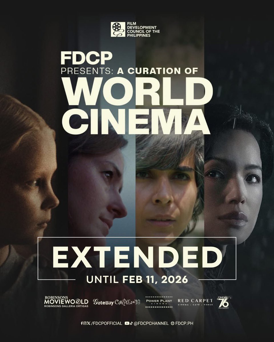 denielemein's tweet photo. 🚨ANNOUNCEMENT 🚨

The FDCP World Cinema (Batch 1) is extended until February 11!

@fdcpofficial https://t.co/oQYeGpcsmJ