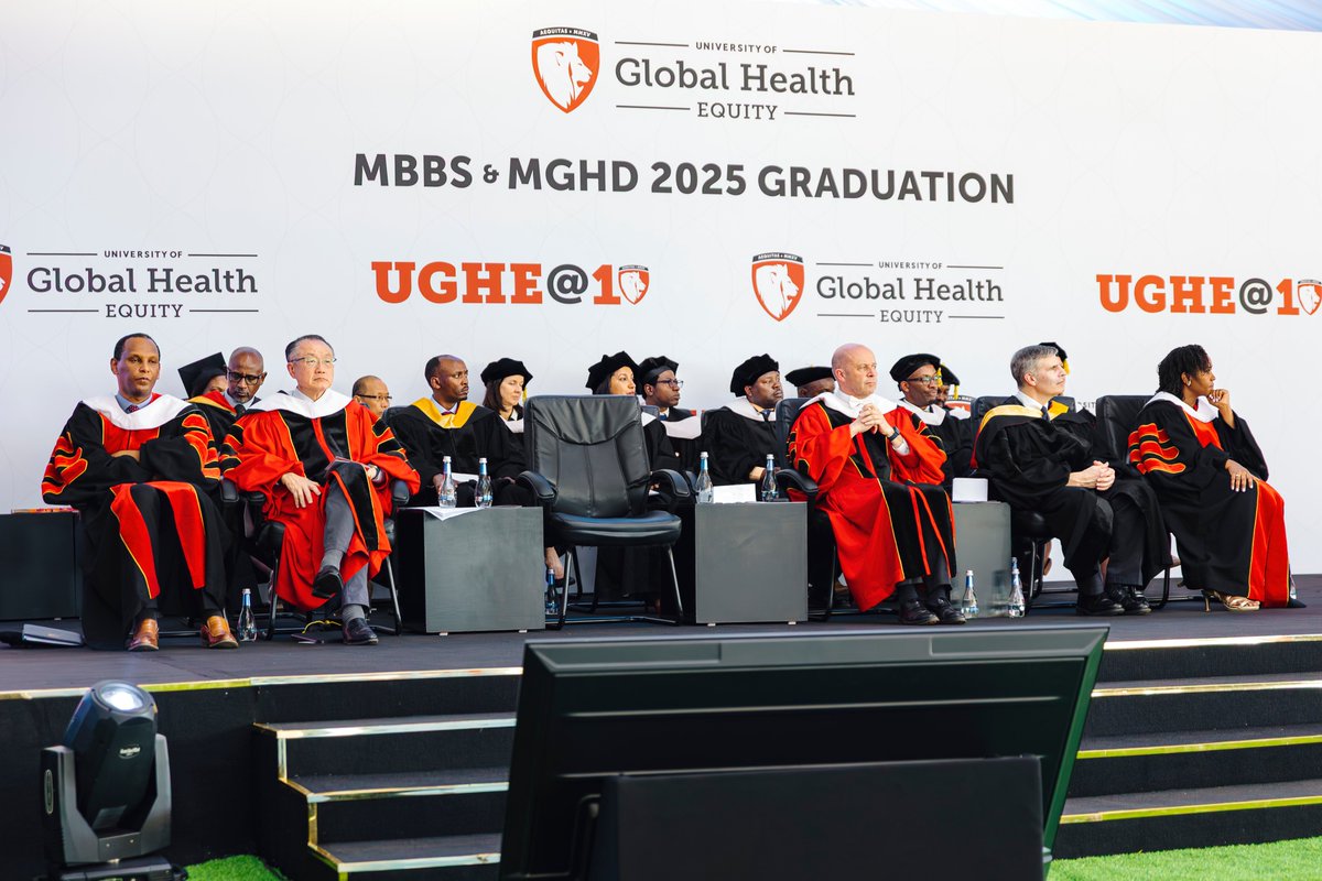 The Graduation and 10-Year Anniversary celebration was truly memorable. We honored the graduation of 78 global health leaders including 30 newly qualified medical doctors, marked a decade of impact and awarded our first-ever honorary doctorate to H.E. Mrs. Jeannette Kagame.
A