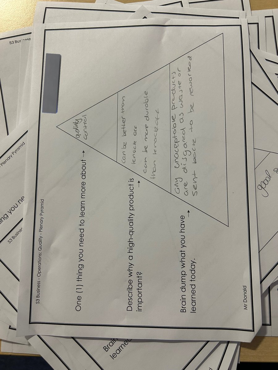S3 Business pupils were learning about quality control by using a checklist to peer-assess their classmates attempts at tower building, using only spaghetti and marshmallows.

#teacher #bused #business #scotland