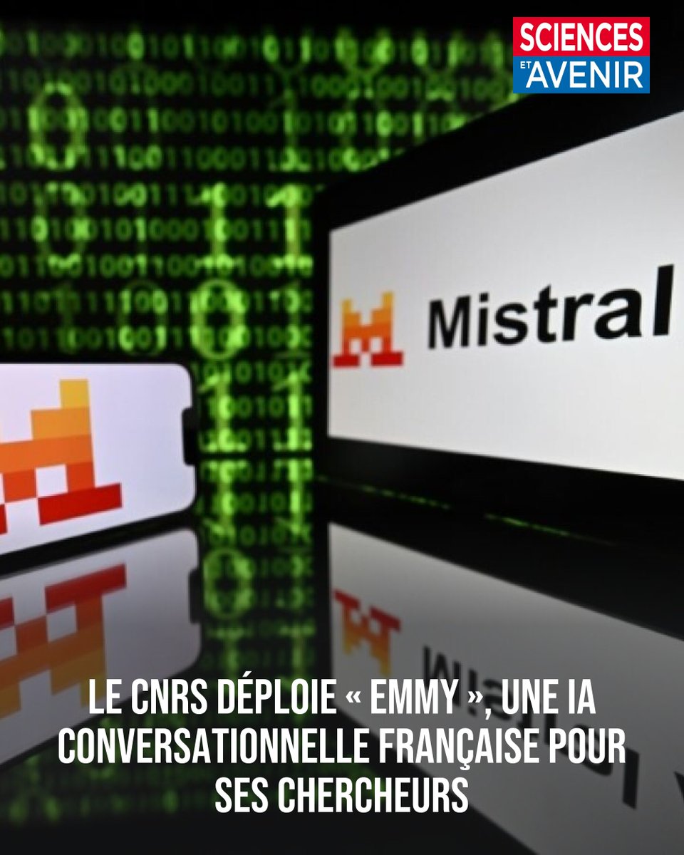 Le CNRS déploie « Emmy », une IA conversationnelle française pour ses chercheurs
👉 l.sciencesetavenir.fr/sj9