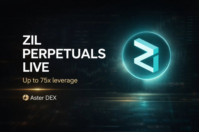 zilliqa_fr's tweet image. Les contrats perpétuels $ZIL sont désormais disponibles sur Aster DEX 🔥

@Aster_DEX la plateforme décentralisée de nouvelle génération spécialisée dans les contrats perpétuels, une forte liquidité, des produits à fort effet de levier et une infrastructure de dérivés on-chain.