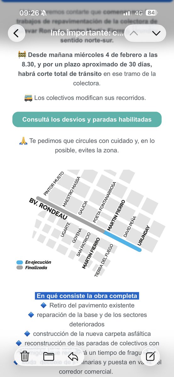 Como cuando el que hace el mapa del corte no mira bien como se llaman las calles.
Urunday está del otro lado, de ese lado se llama Pago Largo. Lo peor? Esto debe haber pasado por varias personas.
<a href="/RosarioResponde/">Rosario Responde</a>
