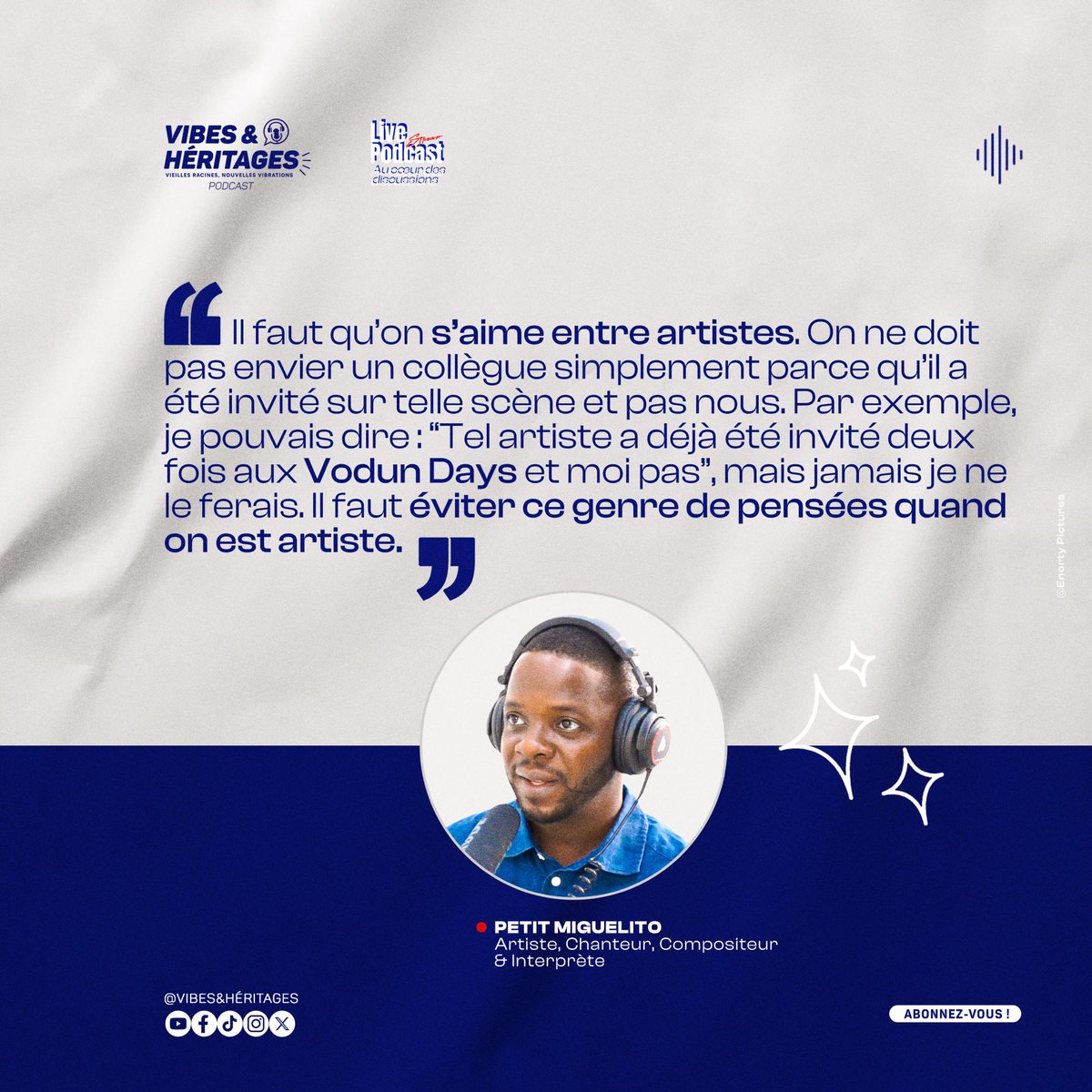 Petit Miguelito : Il faut qu’on s’aime entre artistes. On ne doit pas envier un collègue simplement parce qu’il a été invité sur telle scène et pas nous.
La suite 👇🏿