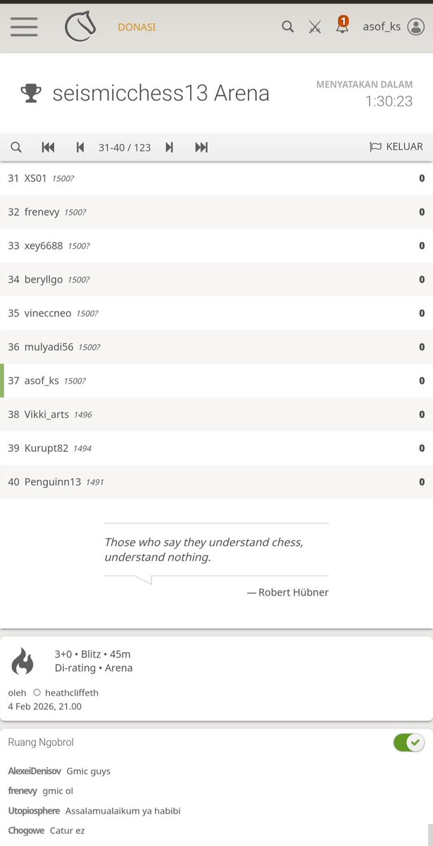 Let's go bro 
Seismic Chess Event
One board, many strategies,
and one goal enjoying every move together.
GG for all chess warriors
<a href="/SeismicSys/">Seismic</a> <a href="/SeismicsysIDN/">SeismicIndonesia🇮🇩</a> 
<a href="/lyronctk/">Lyron</a> <a href="/NoxxW3/">Noxx</a>