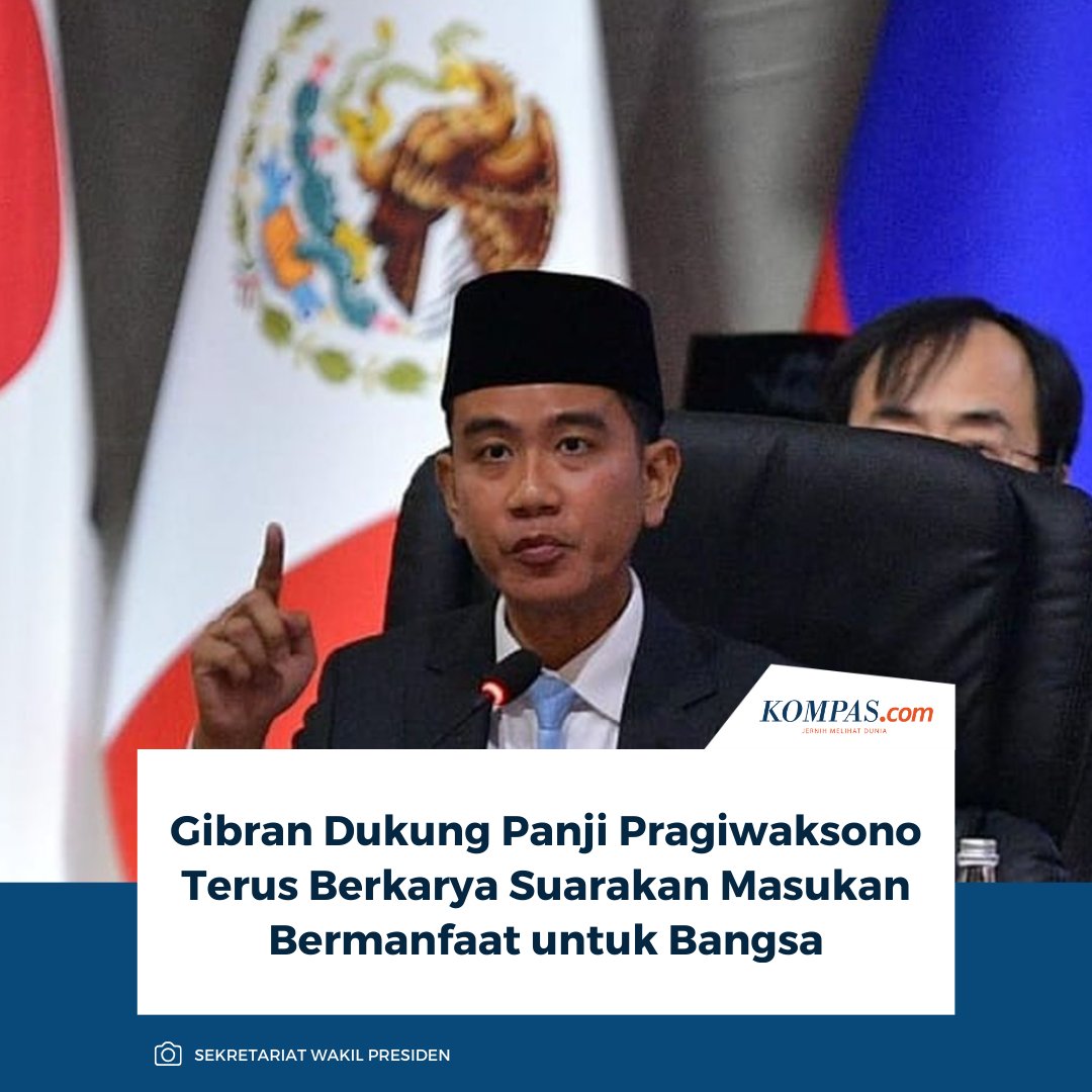 kompascom's tweet image. "Saya mendukung anak-anak muda Indonesia, termasuk Saudara Pandji Pragiwaksono, untuk terus berkarya dan menyuarakan masukan yang bermanfaat untuk pembangunan bangsa. Indonesia sebagai negara demokratis membuka ruang bagi setiap warga negara untuk berpendapat dan berekspresi,"…
