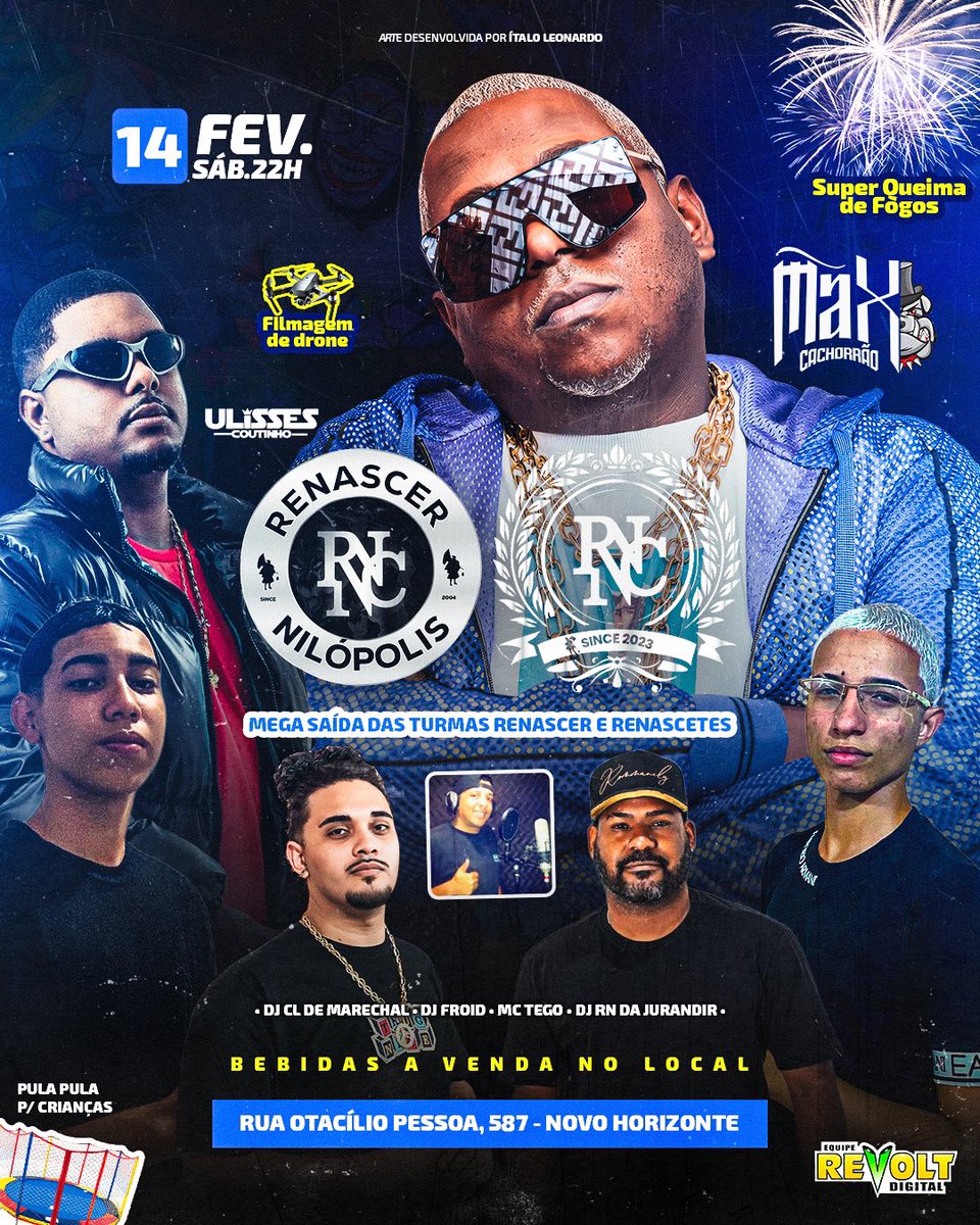 passando aqui para lembrar a todos que dia 14/02 tem a nossa saída, vem com a tropa do R 🥳🎌®️

todas as turmas estão convidadas 🎌
pula pula liberado para crianças 🥳