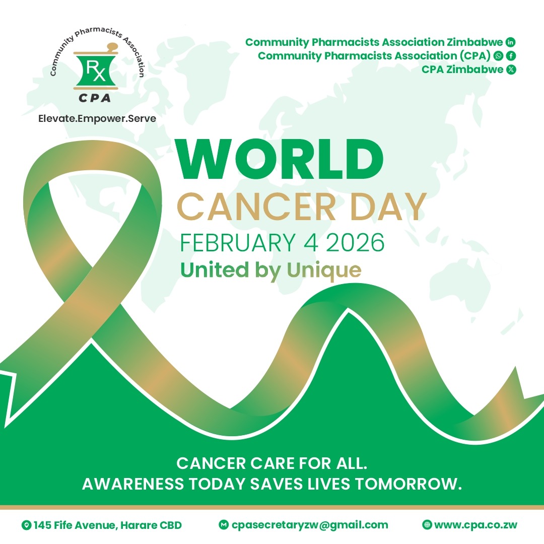 CPAZimbabwe's tweet photo. World Cancer Day 2026: “United by Unique.”
A reminder that cancer care isn’t one-size-fits-all. Personalized, patient-centered treatment matters because every patient’s journey is unique. 🎗️

Together we can:
#Elevate.Empower.Serve 
#CPA Zimbabwe 

https://t.co/PI6TZ1ZwhH 🌐 https://t.co/8mUoSzVVHA