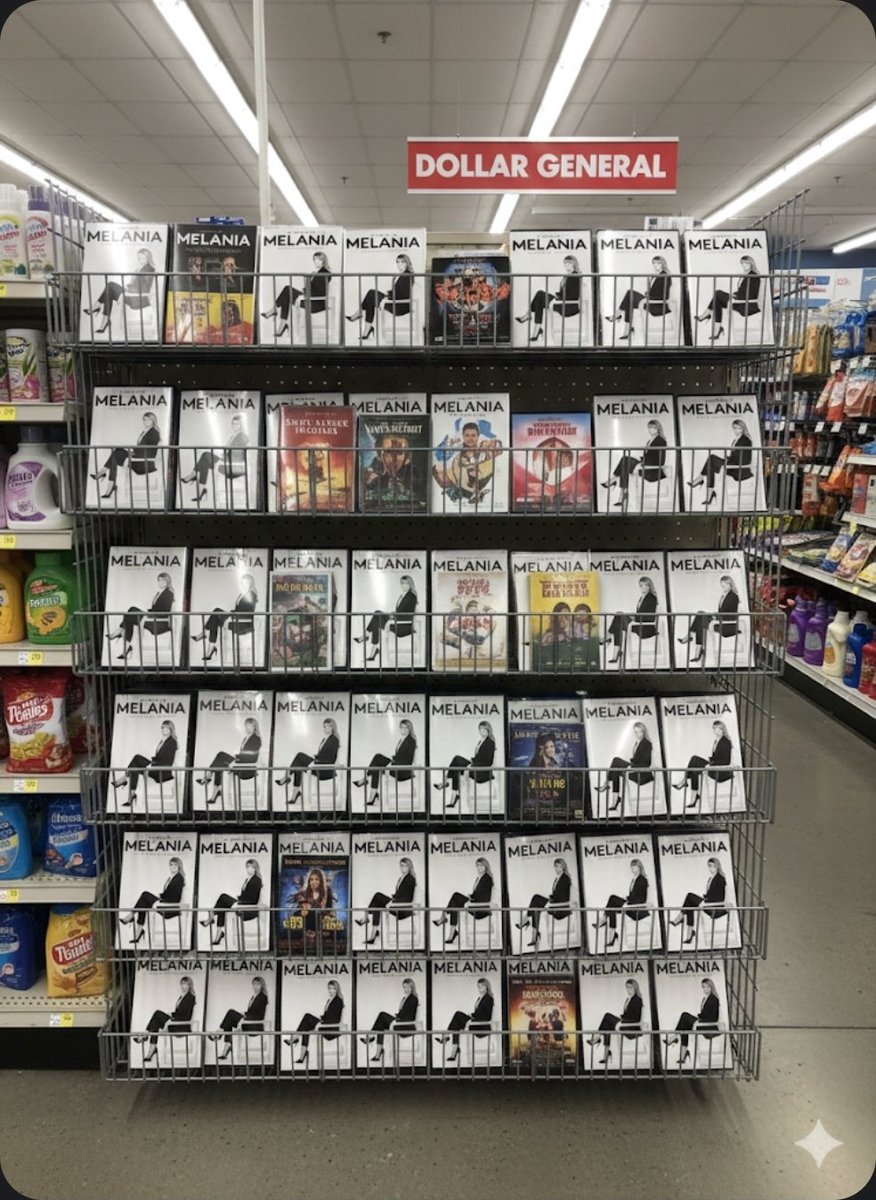 eddsmitty's tweet photo. Melania: available on DVD at Dollar General. 

Get yours now! 😝 https://t.co/8NhlTKFcFX