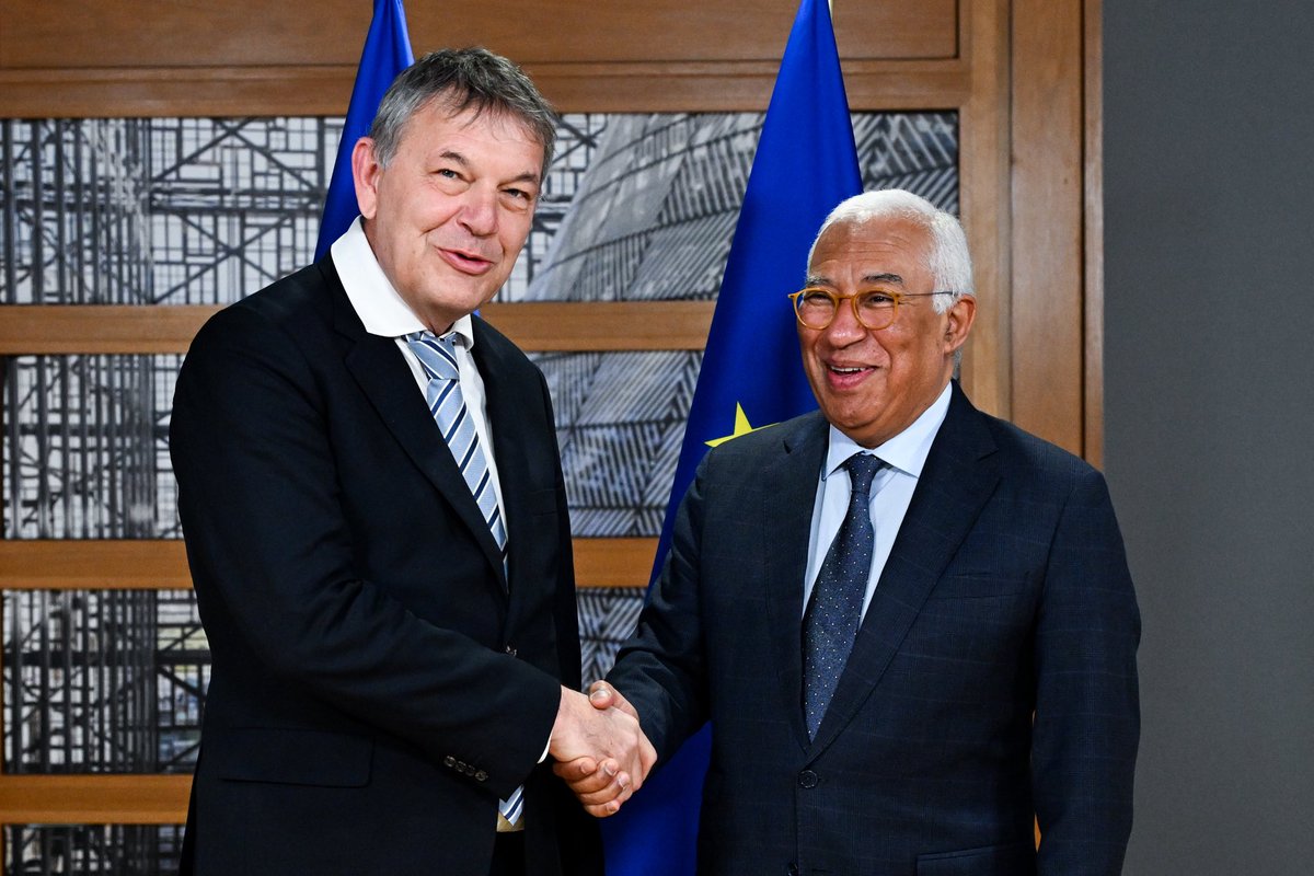 eucopresident's tweet photo. UNRWA plays an essential role in providing healthcare and education to millions of Palestinians across the region, particularly in Gaza, and must be able to operate without restrictions, now and in the future.  

The mandate of @UNRWA remains as relevant as ever. 

The EU will continue to provide political and financial support to UNRWA, as it has done for decades. 

Thank you @UNLazzarini for your farewell visit to Brussels and for your leadership at the helm of UNRWA in these challenging times.