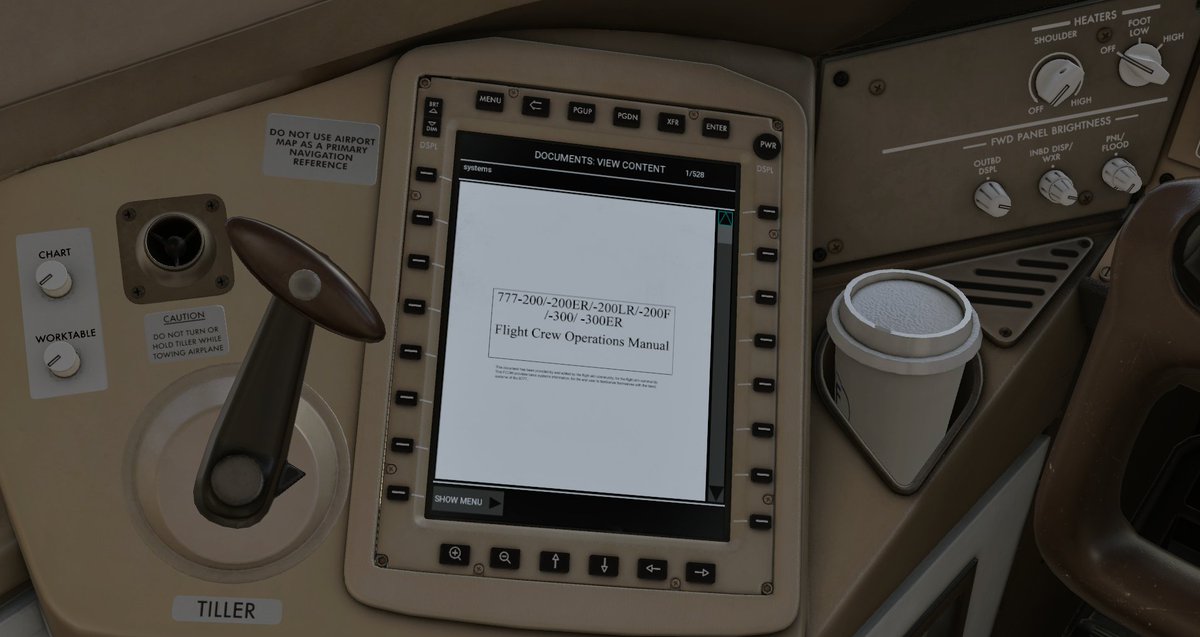 FlightFactor's tweet image. 💡 777v2 Tip!
You can view the manual, FCOM, cockpit guide, and even your own documents and images in the EFB. Perfect for catching up on some reading in the air! 📚
