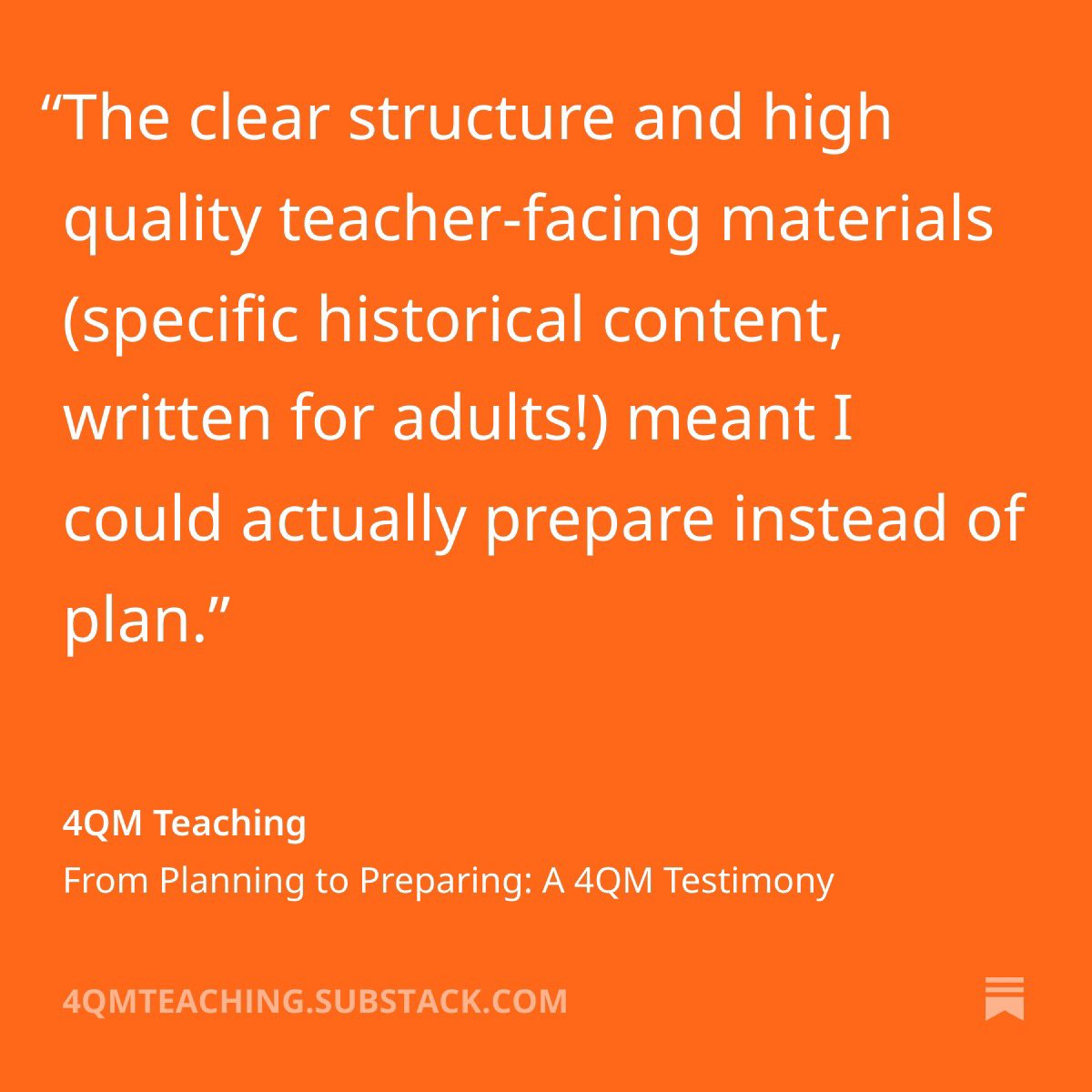 Tyler Schumacher, a 5th Grade teacher in Michigan, listened to the <a href="/HistoryMatrs/">History Matters</a> Podcast. He heard Jon + Gary from <a href="/4qmTeaching/">4QM Teaching</a> explain why curriculum design exists as a profession for a reason AND why #HistoryMatters. 

Read more about Tyler’s experience: open.substack.com/pub/4qmteachin…