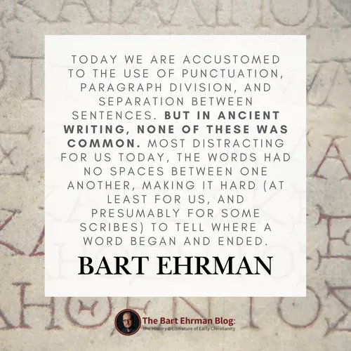 BartEhrman's tweet photo. Did scribes of the New Testament ever make astoundingly bad errors when making a copy? Read some thoughts in today's blog post!

https://t.co/eKuUqBxYFK

#bartehrman #blog https://t.co/kkzBCDnEM5