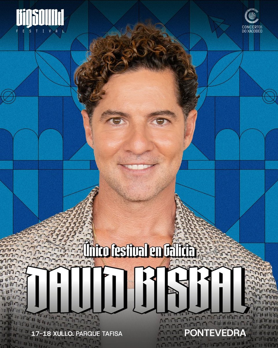 CONFIRMADO!!! 👏 <a href="/davidbisbal/">davidbisbal</a> se incorpora al cartel del <a href="/BigSoundFest/">BIGSOUND Festival</a> de #Pontevedra. Su actuación será el 17 de julio. Venta de bonos! ⬇️ 

enterticket.es/eventos/bigsou…