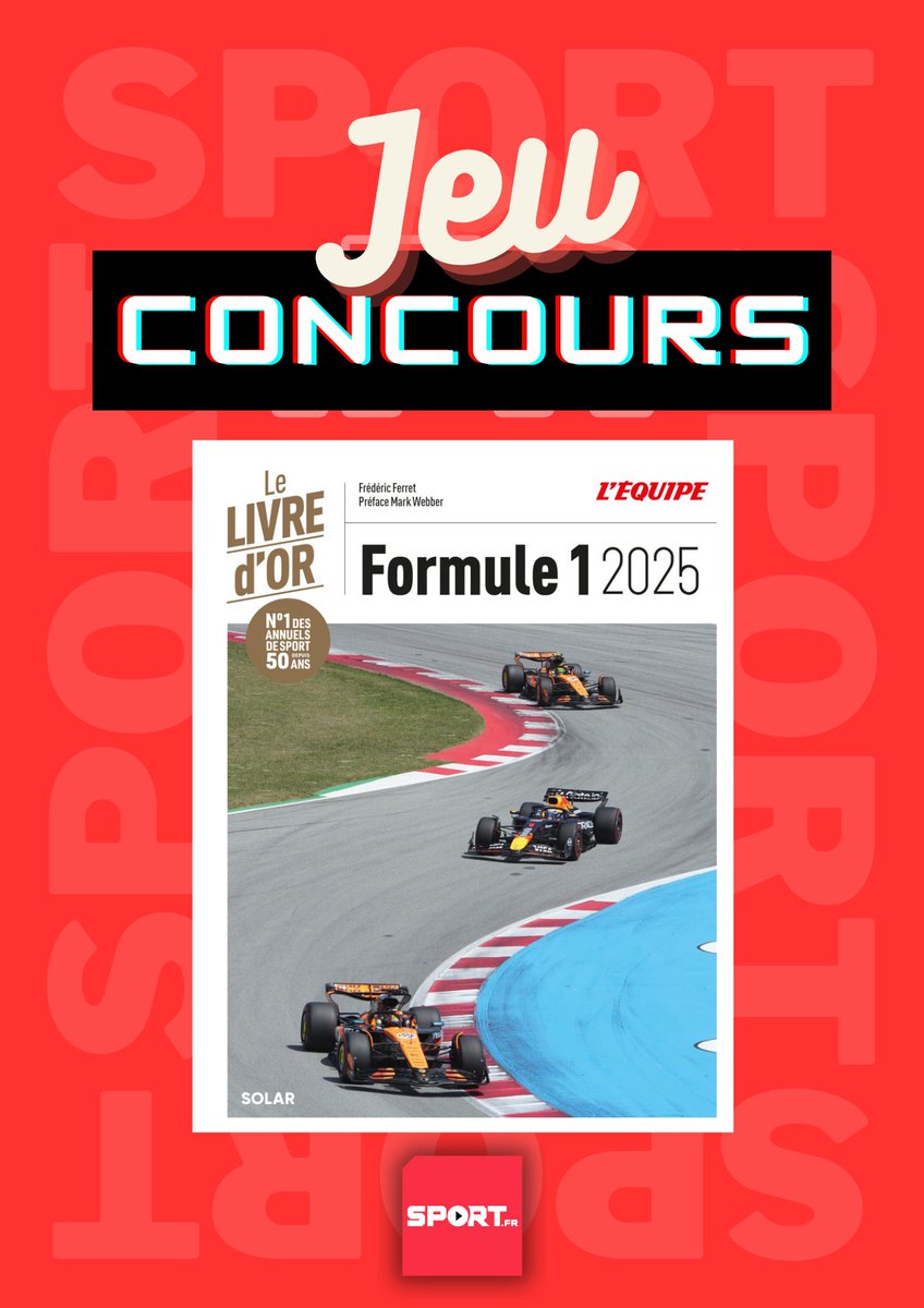 #Concours 🎁 Remportez le "Livre d'or de la Formule 1 2025" aux éditions Solar 🤩

Pour participer :
🔴 RT ce post
🔴 Suivre <a href="/FilSport/">Sport.fr</a> et <a href="/SOLAReditions/">Solar</a>

👉🏼 Insta et FB pour plus de chances

TAS le 09/02 🍀