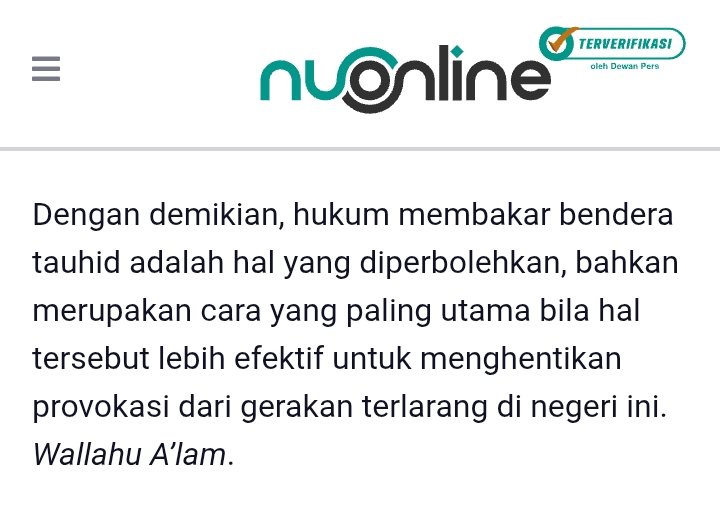 IjoCat86956's tweet photo. @abunasor_ Menurut NU, membakar bendera berlafadzkan tauhid diperbolehkan bahkan diwajibkan, tapi giliran logo organisasinya dihinakan, ga terima .. Logo organisasi diatas kalimat tauhid ? https://t.co/pXE4ChGutr