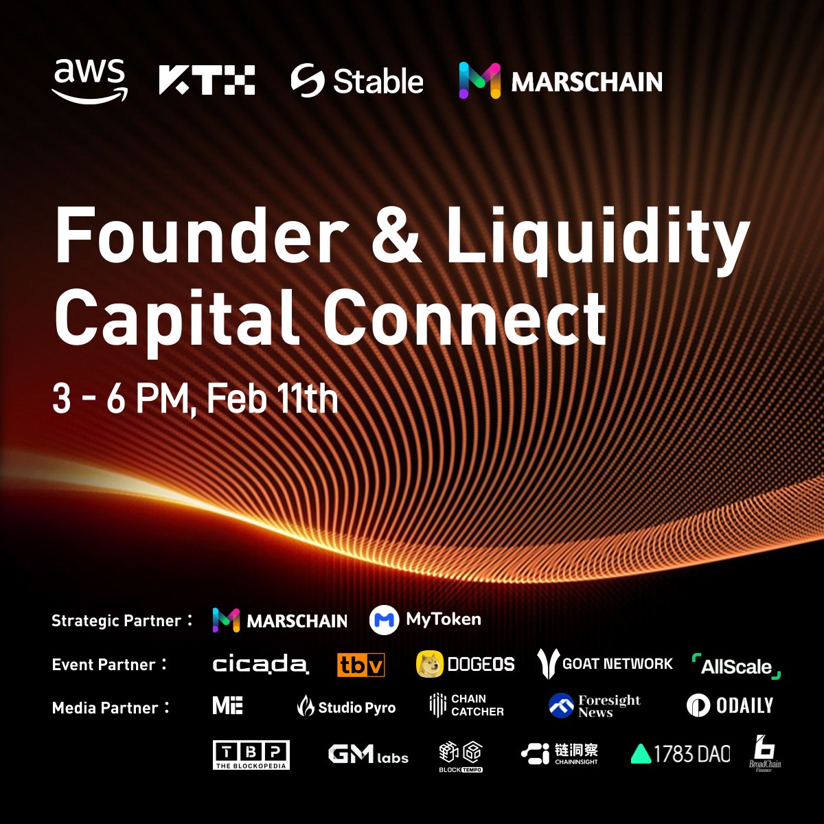 KTX_Official's tweet image. 🔔 KTX Consensus HK @consensus_hk side event 
 
🚀Founder &amp;amp; Liquidity - Capital Connect
🎫 Luma Register: luma.com/fujvg7pm
⏰ 3-6PM Feb.11

We designed this event to help web3 &amp;amp; crypto founders connect with capital, investors, and industry insiders.

🎙️Hosted by:…