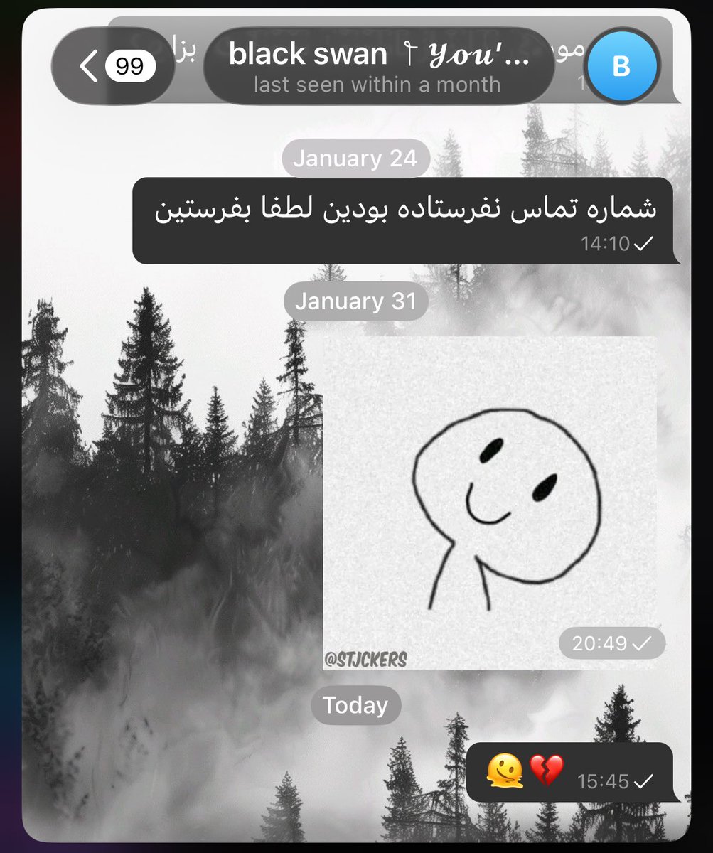 یکی از مشتریام که از اون موقع دیگه انلاین نشده🫠💔