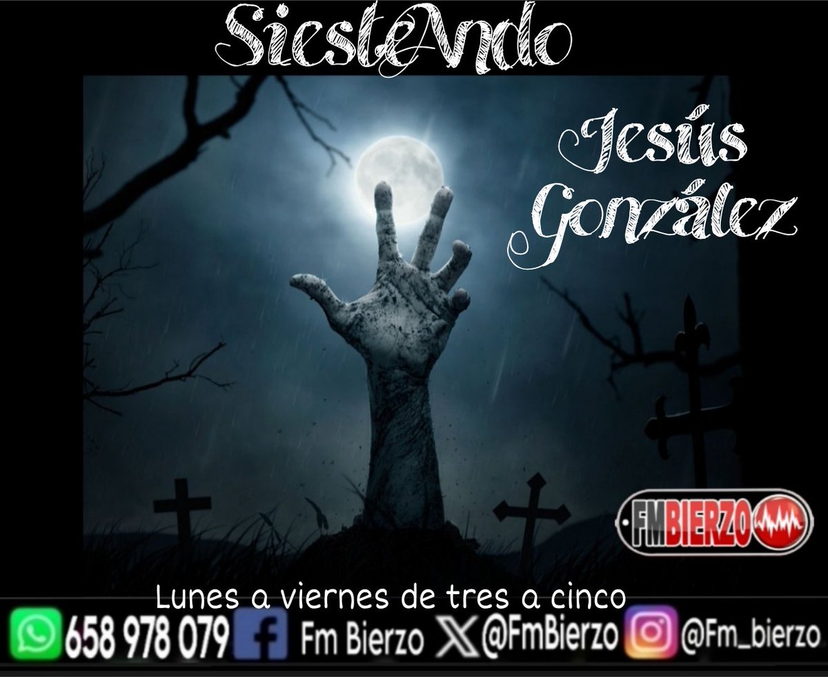 Día del orgullo zombie 🧟
No los queremos ver pero..🫣
Con tanta borrasca empezamos a parecernos a ellos !😜🤣
Al lío 🕒 #siesteando
<a href="/FmBierzo/">FM BIERZO 107.3</a> <a href="/DuqueIzquierdo/">Charo Izquierdo Duque</a> <a href="/jemar666/">ChechuM</a> <a href="/julianB_S/">Julián Ballesteros</a> <a href="/serhumano91/">serhumano9</a> <a href="/palomi2904/">Paloma</a> <a href="/sanchezacebes69/">Jandro69</a> <a href="/diosdelbierzo/">Carlos ✌️🇪🇦</a>
<a href="/LuisdeRenteria/">꒒ꀎꀤꌚꀷꏂꋪꏂꈤ꓄ꏂꋪꀤꍏ</a>