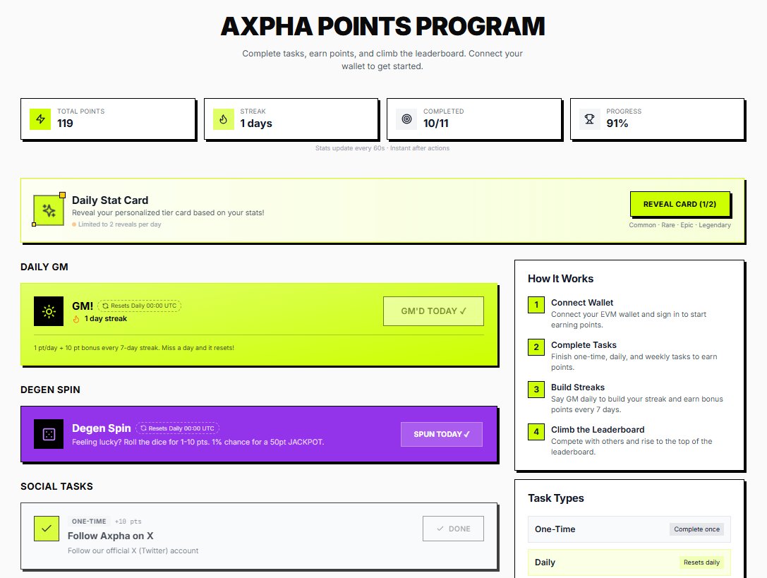 Denderys's tweet image. AxPha just launched the AxPha Points Program!
Earn points early, stay active, and get ahead!
- Join AxPha: testnet.axpha.io/#/referrals?re…
- Connect to the Points Program: axpha-points-program.vercel.app

#Axpha @axpha_io @arc 

@axpha_io