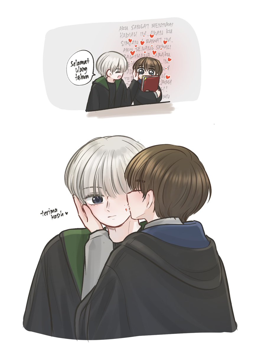 kapalghoib's tweet photo. hadiah ulang tahun 📚💖
— 닝텬 hogwarts AU https://t.co/Zzr5T026XI