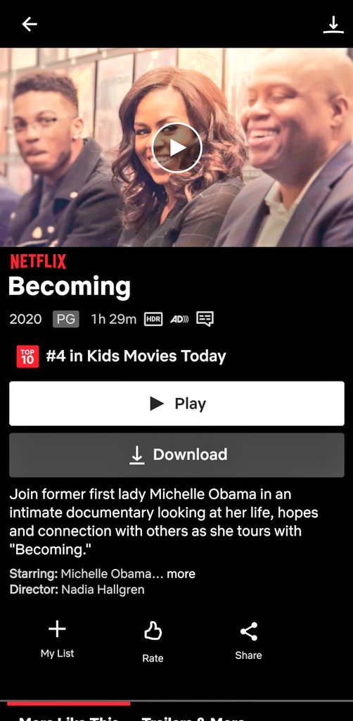 I already know the answer already, but why did <a href="/netflix/">Netflix</a> move first lady <a href="/MichelleObama/">Michelle Obama</a> documentary @Becoming from # 6 to # 4 in kids movies? Who threatened you <a href="/netflix/">Netflix</a> and forced you to hide the film? Maybe I should hide my money from you as well and cancel my subscription?