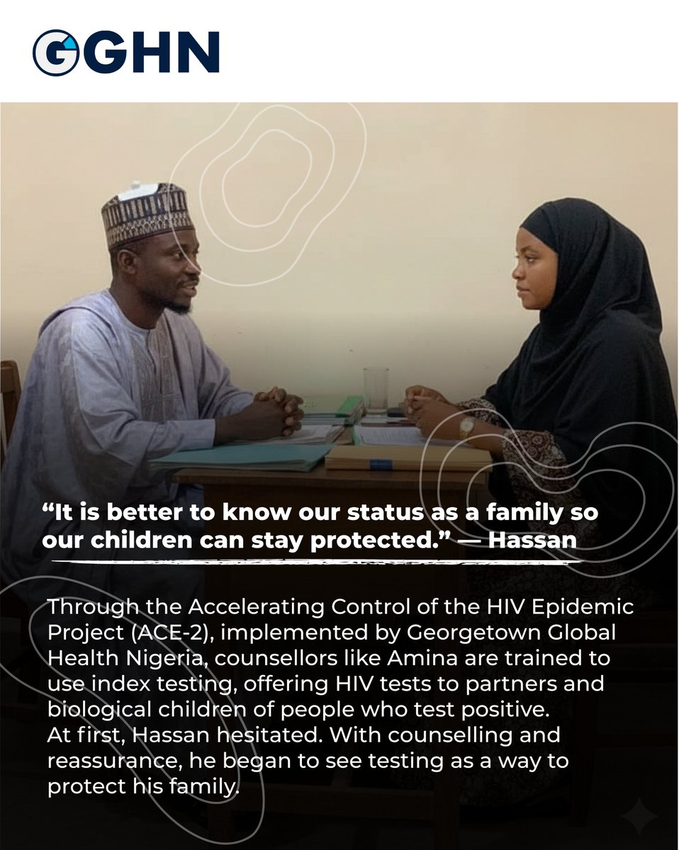 GGHNigeria's tweet image. One HIV diagnosis.
An entire family protected.
With the right counselling and family-focused testing, care reaches everyone who needs it, early, safely, and with dignity.
#HIVCare #IndexTesting #PublicHealth