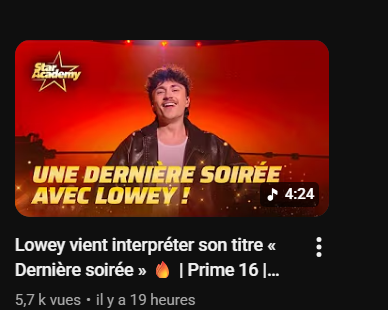 SlayyAcademy's tweet photo. C'est la première fois qu'une presta en after est posté sur la chaine YouTube star ac non ? #StarAcademyLeLive https://t.co/Nz4b0rOrmZ