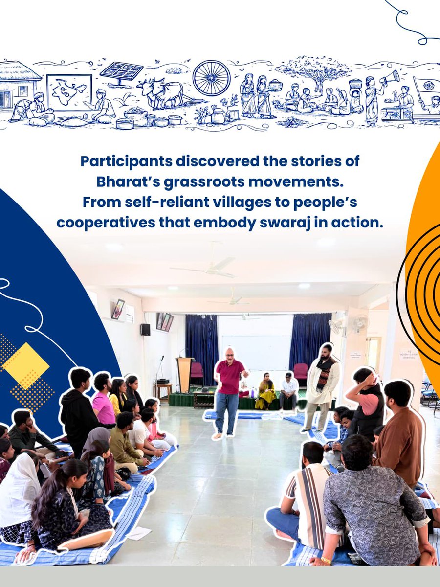 sarvodayasangam's tweet photo. Yuva Sangam Karnataka created a space for reflection and growth.
Young people came together to listen deeply, question honestly and learn collectively. https://t.co/w1yaOxqVZq