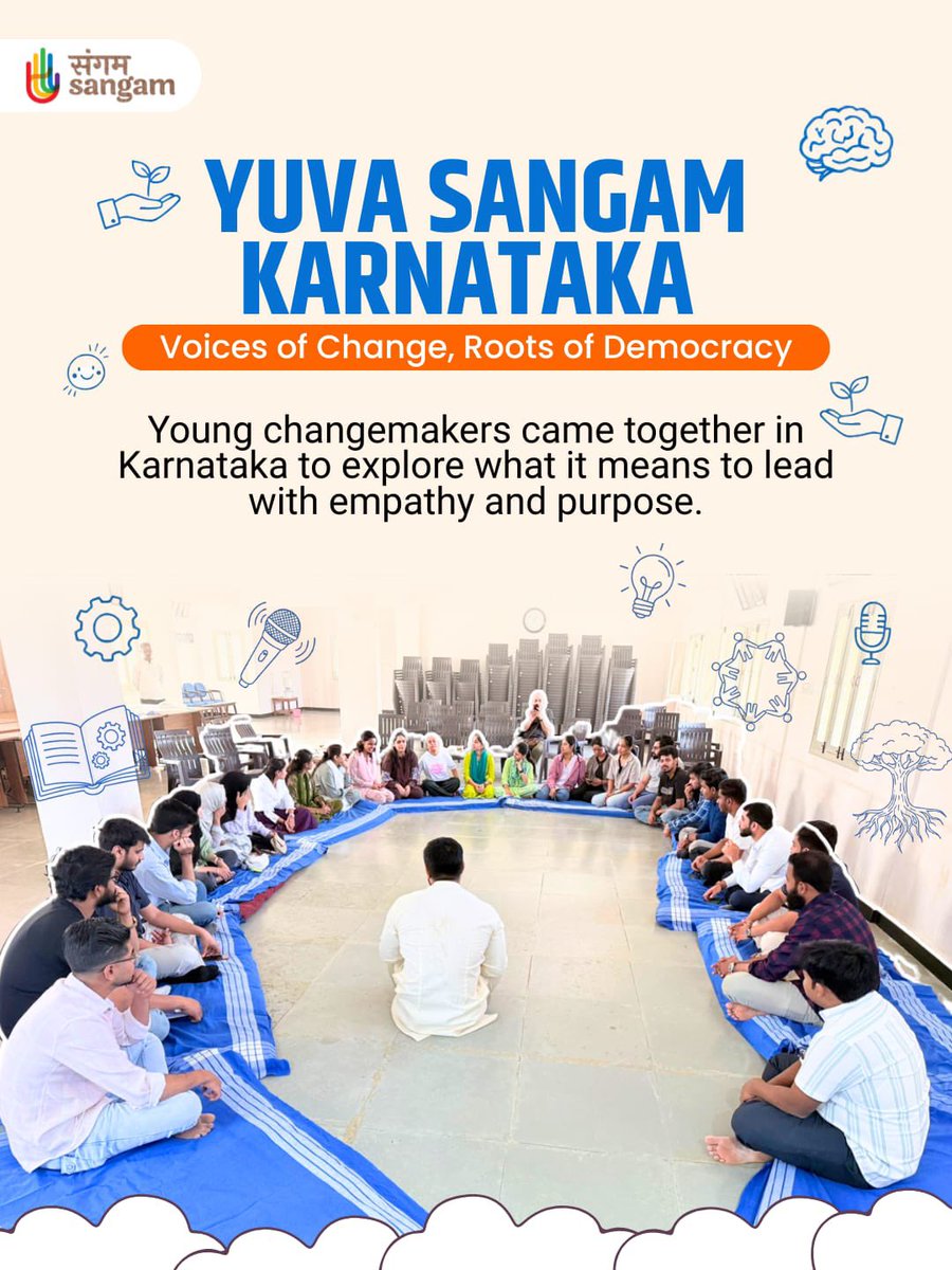 sarvodayasangam's tweet photo. Yuva Sangam Karnataka created a space for reflection and growth.
Young people came together to listen deeply, question honestly and learn collectively. https://t.co/w1yaOxqVZq