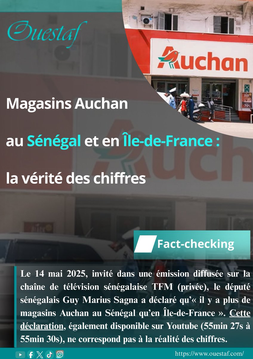 Magasins #Auchan au Sénégal et en Île-de-France : la vérité des chiffres (Fact-checking)

Lien de l'article en commentaire 👇