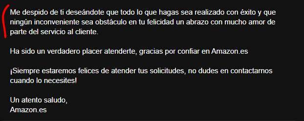 Cuando escribes a atención al cliente de Amazon y te despiden como si acabaras de salir de una sesión de coaching
