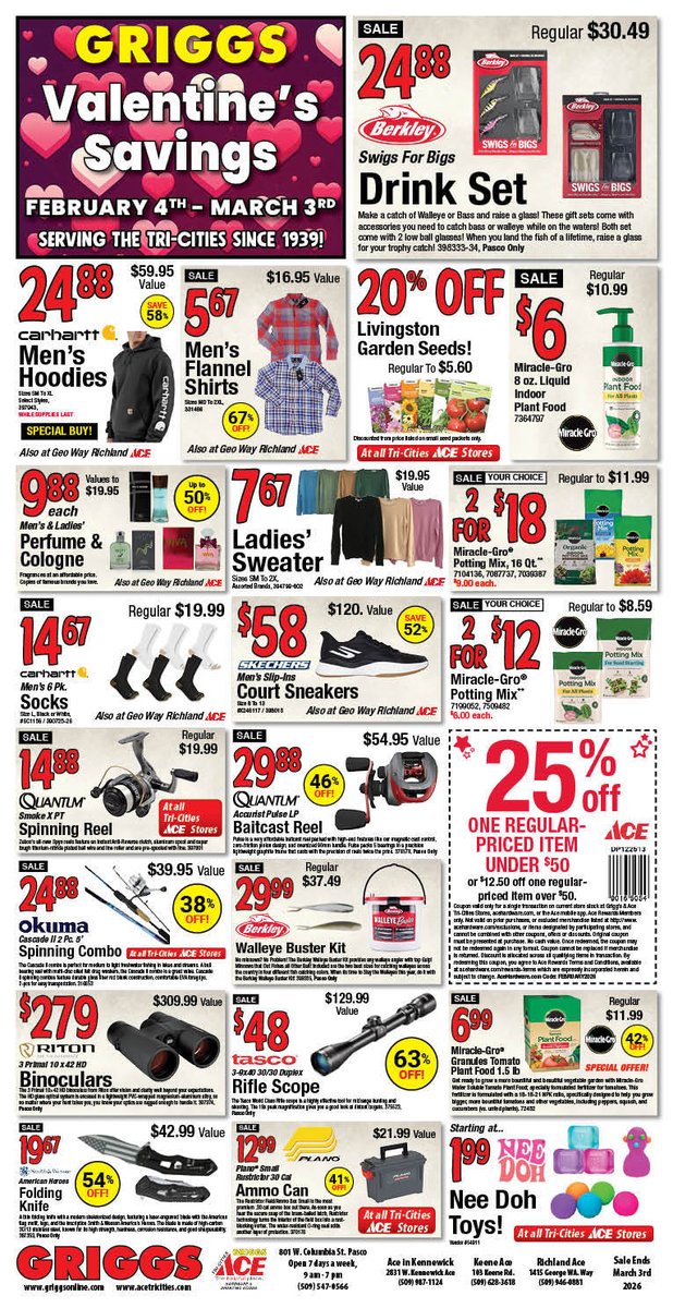 Fall Head Over Heels for Our Valentine’s Day Savings! We have plenty gifts for your loved ones from fishing, apparel, and more! VIEW OUR FLYER HERE!: bit.ly/3ysuAvY