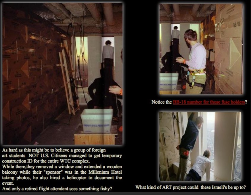 MAD__B's tweet image. We don't need more proof we have the proof already. Before planes hit the towers explosions in sublevels killed people. The buildings were wired for demolition, here team who did it inside #WTC1 #WTC2 #WTC7. Hijackers NEVER WERE in the planes! Israeli #Mossad demolition inside