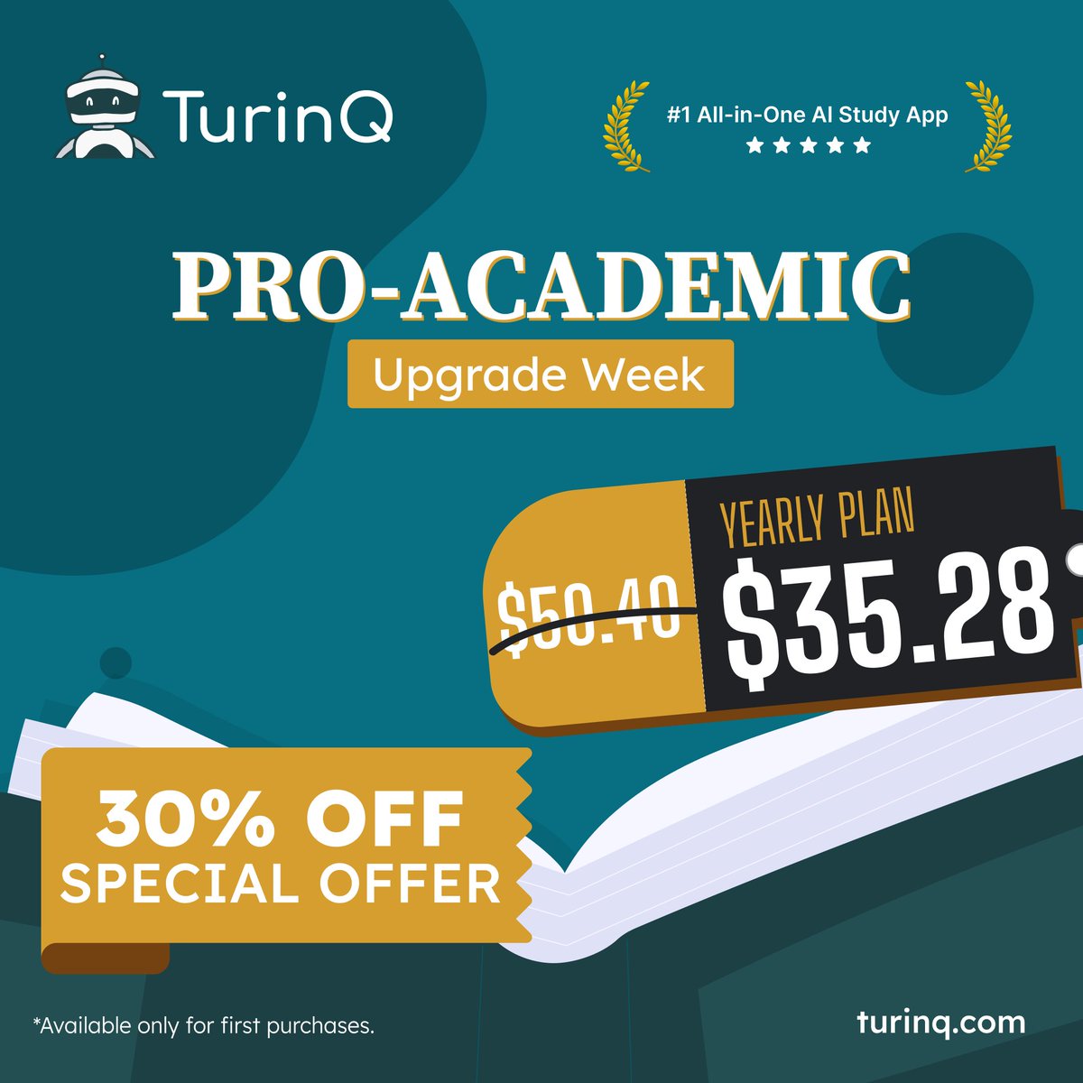 TurinQcom's tweet photo. 🎓 Pro Academic – 30% OFF

Academics, this one’s for you.
Get 30% OFF your first annual TurinQ subscription and unlock:
🧠 AI-powered questions
📚 Smart flashcards
📝 Quizzes & personalized learning tools

Use code ACADEMIC30 at checkout.

👉 Start now: https://t.co/26BZql0ukS

⏰ Offer ends Feb 11 — first-time purchases only.

Upgrade how you teach, learn, and assess. 🚀

#study #studytok #exam #ai #edtech
