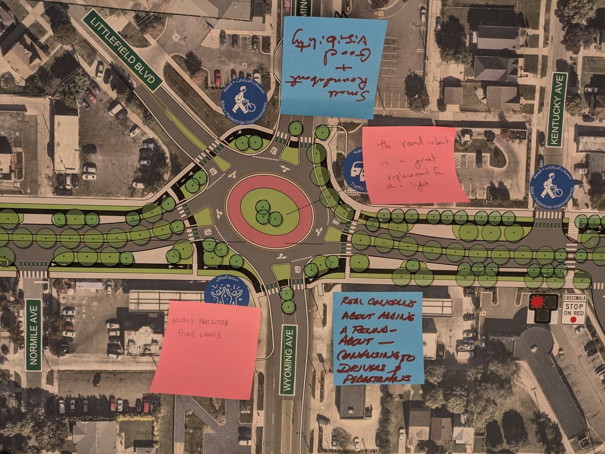 DetroitGreenway's tweet image. Dearborn showed latest design for W Warren Complete Street design from Joe Louis Greenway Gateway to Greenfield, about 2 miles. Includes safety improvements for all travels modes. Bike lanes are mostly sidewalk level. 
transformwarrenave.com