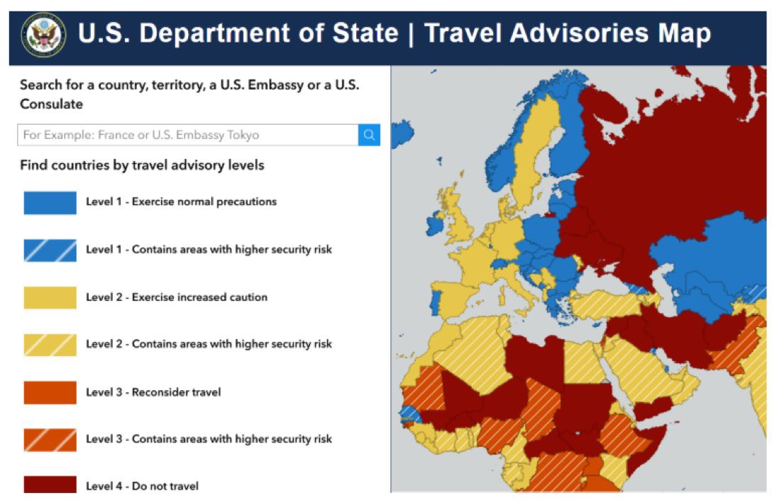 This is really interesting. Poland, Hungary and Czechia are considered very safe, while exercising increased caution is recommended for France, Sweden, Germany, Italy, Spain and the UK.

What do you think folks, what is different there compared to Central Europe?