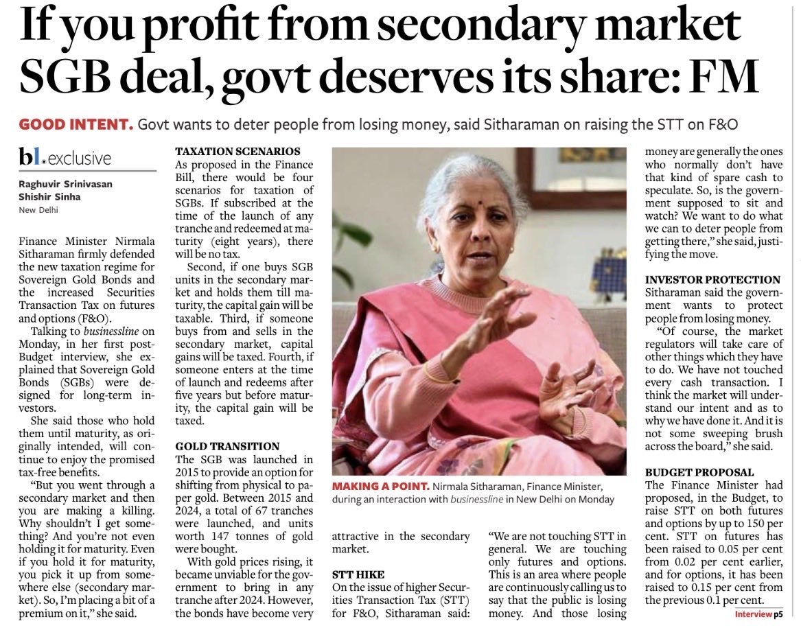 This is what I meant by killing the Indian Secondary Market 

They are making it look like it's a taboo investing in secondary markets - be it debt, equity or now bonds.

Tomorrow it might also be linked to NPS as NPS now invests in equity. If 3 years the profits are very high,