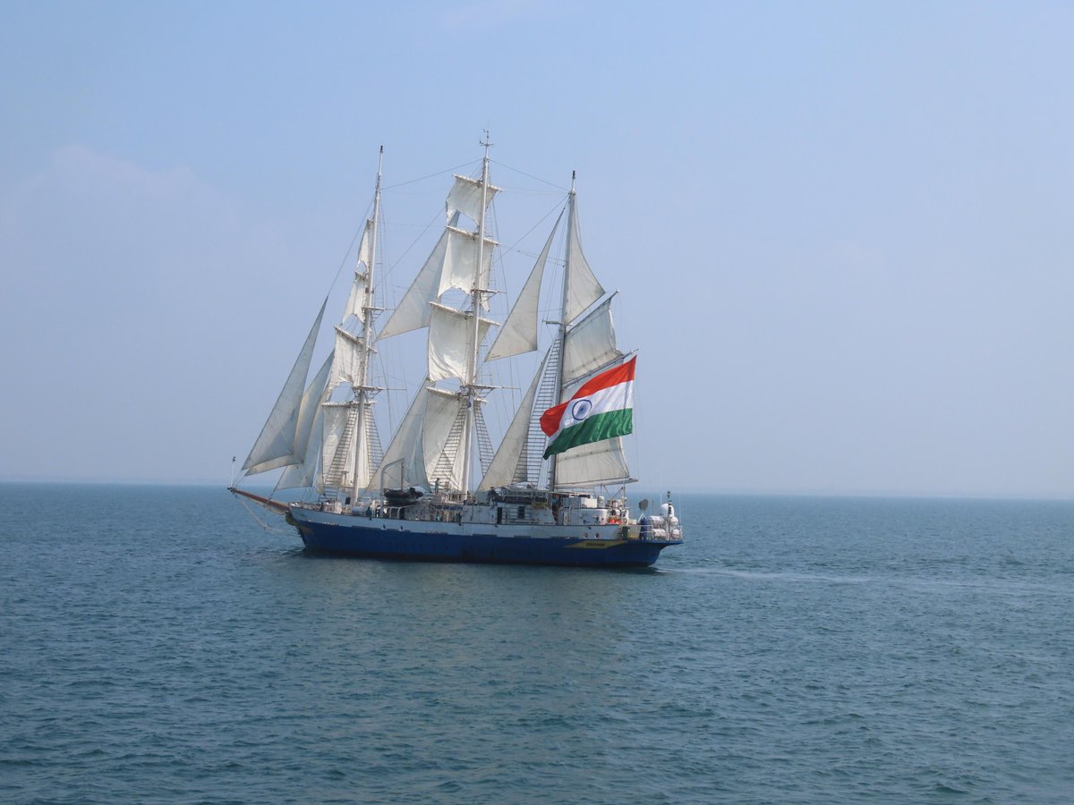 indiannavy's tweet photo. #IndianNavy's Sail Training Ship #INSSudarshini arrived at Salalah, #Oman on #02Feb 2026, marking the first international port call of her historic trans-oceanic voyage #Lokayan26. 

Sailing from #Kochi on 20 Jan 26, the ship steered through the seasonal winds of the Arabian Sea to complete the first leg of deployment.

The visit highlights strong India–Oman maritime ties,with professional interactions and training engagements planned with the Royal Navy of Oman.
🇮🇳🤝🇴🇲 
Details ⬇️
https://t.co/YKhCDrNYQ9

#SagarYatra2026 #TallShipIndia #SailsOfIndia

@MG_MOD_OMAN
@Indemb_Muscat @IN_HQSNC