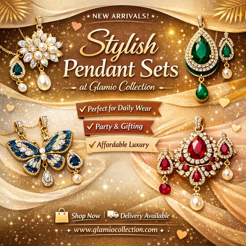 GlamioC64010's tweet image. Upgrade your look with beautiful pendant sets — perfect for daily wear, parties &amp;amp; gifting. 

👉 glamiocollection.com/product-catego…

#PendantSet #JewelleryLove #GlamioCollection #StyleGoals #FashionJewellery #IndianJewellery #DailyWear #PartyLook